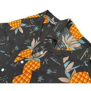 Bahamas Shirt Co Pineapple Print Button‎ Up Shirt 100% Polyester XL
